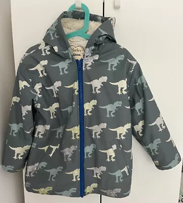 £14.99 • Buy Hatley Dinosaur Change Colour Raincoat Sherpa Lining Boys Coat Age 5 Years 