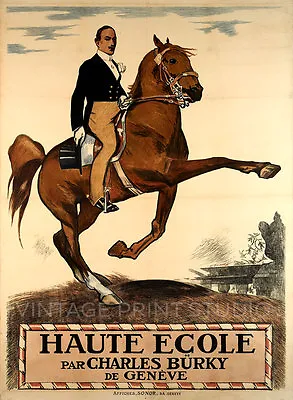 Horse Racing 1900 Vintage Switzerland Poster Giclee Canvas Print 15x20 • $39