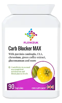 Carb Blocker Max Strong Slimming Pills 90 Capsules Diet Fat Burner • £19.99