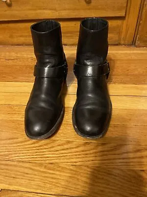 Frye Men's Zip Leather Harness Boots Black 3482292 Size 10 • $89