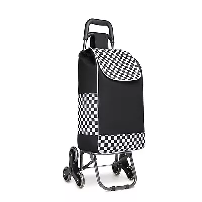 Large Lightweight Wheeled Shopping Trolley Push Cart Luggage Bag With 6 Wheels  • £17.99