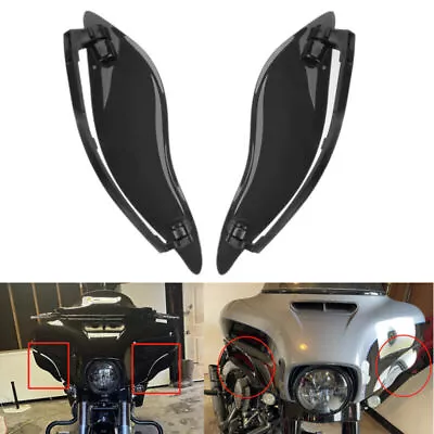 2X Motorcycle Side Wings Wind Air Deflector Fairing Black Fit For Harley Touring • $14.28