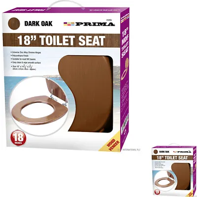18  Dark Oak Wooden Toilet Seat Bathroom With Fittings Mdf Heavy Duty W/c New • £113.99