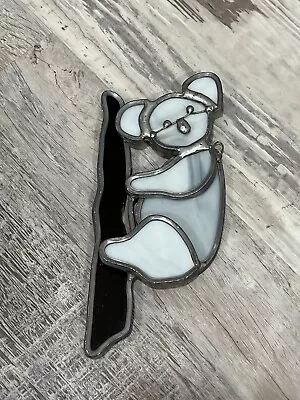 Vintage Metal Stained Glass Koala Bear Artwork  Handmade Sun Catcher • $14