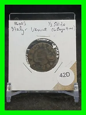 1649-1676 Italy Venice 6 Bagattini 1/2 Soldo Francesco Molin Rare Medieval Coin • $69.99