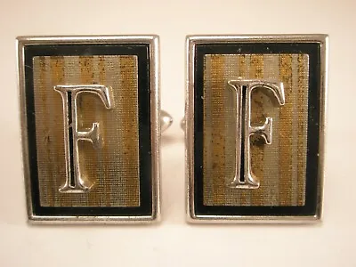 F Monogram Initials Letter Vintage SWANK Cuff Links Frank Fred Fynn Francis Ford • $35.49
