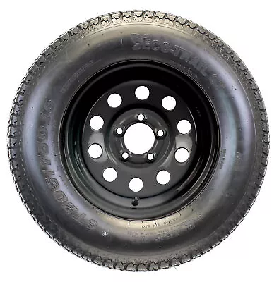 Trailer Tire On Black Wheel Modular Rim ST205/75D15 LRC 5 Lug On 4.5 15 X 5 • $131.96