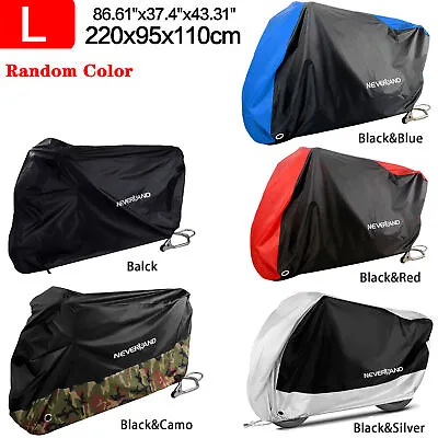 NEVERLAND Large Waterproof Outdoor Motorcycle Moped Bike Cover Rain UV Protector • $21.89