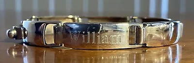 Gents Sterling Silver Bracelet Engraved William Very Nice Solid Links 7.5” 23g • $55
