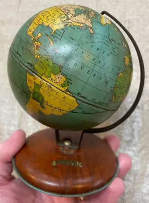 Antique? Small Metal Globe Souvenir Of Amarillo Texas Decor Collectible • $77.90