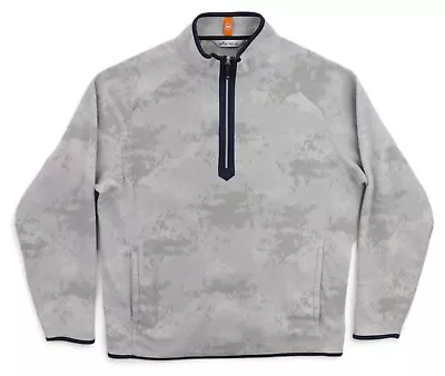 Peter Millar Crown Sport Thermal Flow Micro Fleece Half-Zip Mens Large Gray Camo • $59.99