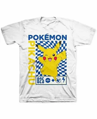 $6.99 • Buy Pokemon Youth Boys Pikachu 025 White Checker Print Shirt New S, L, XL