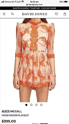 Alice McCall Honeymoon Playsuit Blossom Size 8 BNWT • $200