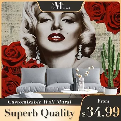 Marilyn Monroe Art Pop Art Red 3D Wall Mural Removable Designer Wallpaper Murals • $22.66