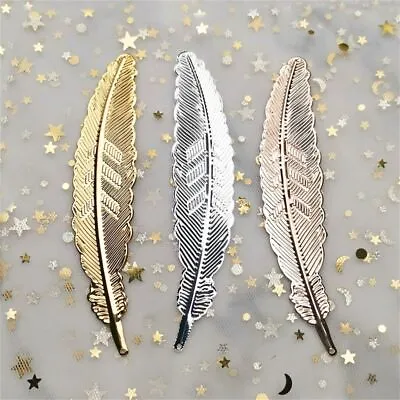 Plated Page Markers Students Stationery Metal Feather Book Darts Bookmark • £2.80