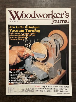 $8.79 • Buy The Woodworker's Journal Magazine September/October 1992 Lathe Vacuum Turning