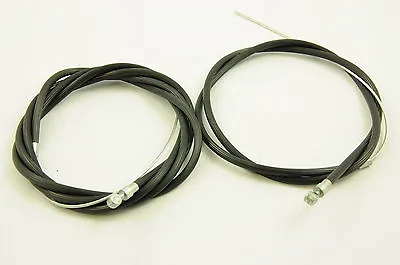 RALEIGH CHOPPER BIKE MK 1 Or 2 RIBBED BLACK FRONT AND REAR BRAKE CABLE SET • £26.99