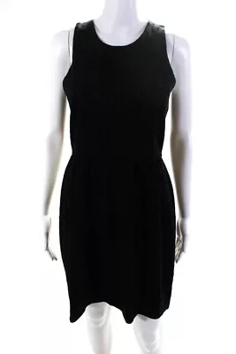 J Crew Womens Polka Dot Scoop Neck Sleeveless Knee Length Dress Black Size S • $41.49