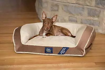 SertaPedic Memory Foam Mini Couch Dog Bed In Brown Small • $32