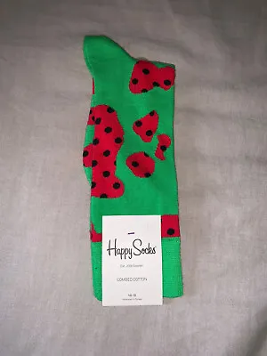 Nwt Authentic Men’s Happy Socks Funky Design Combed Cotton Dress Socks Sz 10-13 • $6.99