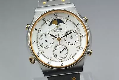 【 EXC+4 】 Vintage Seiko Moon Phase 7A48-7000 Chronograph Quartz Watch From... • $596.72