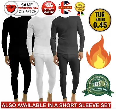 Mens Thermal Long Johns Top Bottom Underwear Full Set Half Full Sleeve Baselayer • £12.89