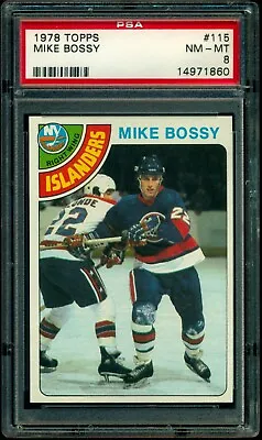 1978-79 Topps Hockey #115 Mike Bossy Rookie Graded PSA 8 NM-MT N Y Islanders RC • $249
