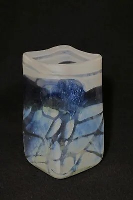 Signed John Walsh Square Vase —Australian Studio Glass Artist • $145