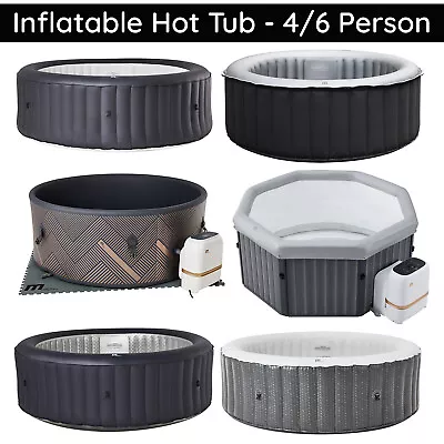 Hot Tub Inflatable Portable Bubble Spa Round Octagon 4/6 Bathers 2023 UK • £299.95