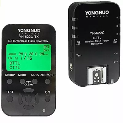 YONGNUO YN622C KIT Wireless ITTL Flash Trigger LED Screen For Canon YN622C-TX • £92.99