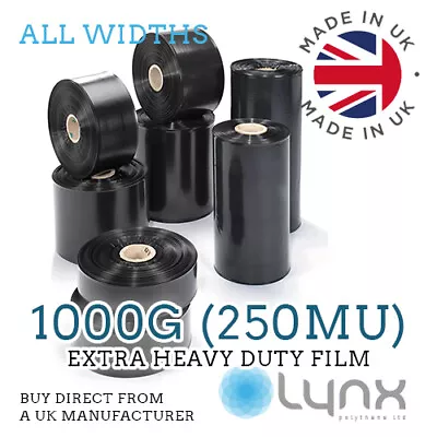 BLACK Extra Heavy Duty 1000g Polythene Layflat Tubing - Full Range Of Widths • £13.20