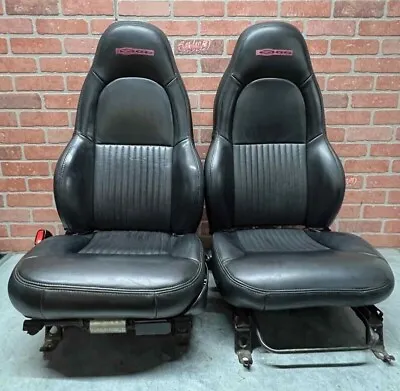 2003 01 02 03 04 Chevy Corvette C5 Z06 Black Leather Bucket Seat Set  • $1034.99