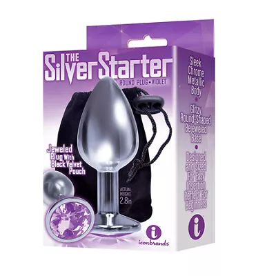 The 9's The Silver Starter Bejeweled Stainless Steel Plug Violet • $25.16