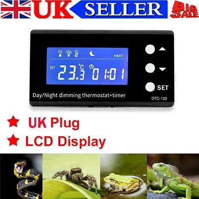  LCD Digital Reptile-Thermostat Day/Night Temperature Control Timer For Aquarium • £24.99