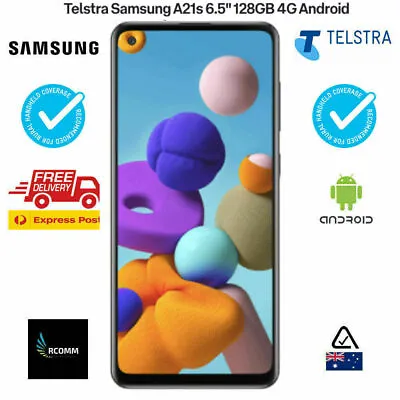 Telstra Samsung Galaxy A21s (4GX Blue Tick128GB/6GB) - Black AUS SEALED • $380