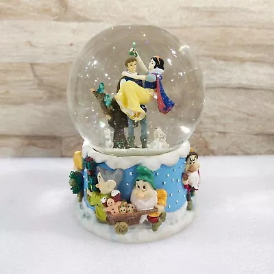 Disney Enesco Snow White & Seven Dwarfs Snow Globe Music Box Merry Christmas • $135.50