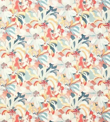 Jane Churchill Hot House Red/Aqua Fabric 6.7m • £190