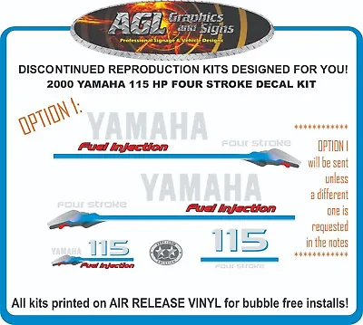 2000 YAMAHA 115 Hp Four Stroke Decal Kit Reproductions 100 Hp • $54.52