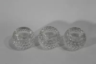  3x Golf Ball Design Glass Candle Stand Kenneth Turner London Tea Light Holder • £81.57