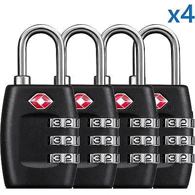 4 X TSA Lock Travel Luggage 3 Digit Combination Resettable NEW TL01 (4 Pcs) • $13.99