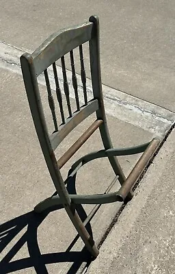 Vintage Antique Wooden Folding Chair W/ Sling Seat 36 X 16” • $29.99