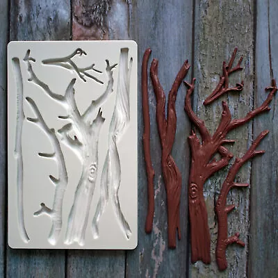 £6.99 • Buy Tree Trunk Silicone Fondant Mould Cake Topper Mold Baking Sugarcraft Chocolate 