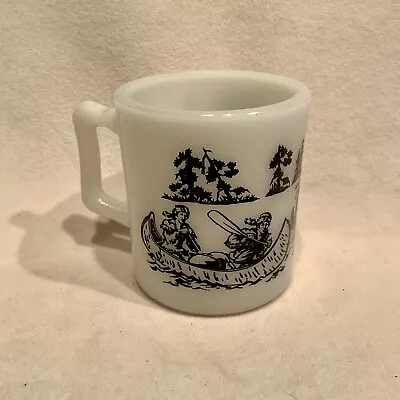 VINTAGE 1950's DAVY CROCKETT Milk Glass Mug By Fire King • $5.95