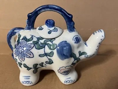 Vintage Elephant Teapot / Creamer Hand Painted & Decorated Ceramic Porcelain • $29.99