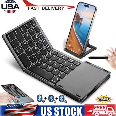 Portable Foldable Wireless Keyboard With Integrated Touchpad Perfect For Travel • $33.99