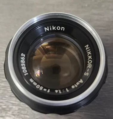 Vintage Nikon Nikkor-S Auto 1:1.4 F=50mm Lens • $69.95