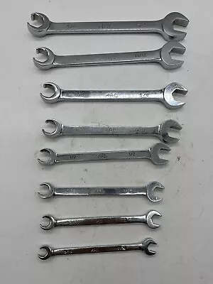 MAC 7 Pc SAE Combination Open End/Flare Nut Chrome Wrench Set • $125