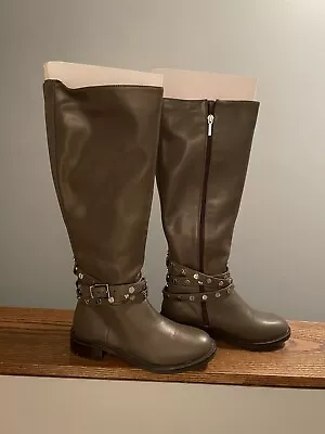 Victoria Secret Taupe/stone Leather Boots Size 8 • $75