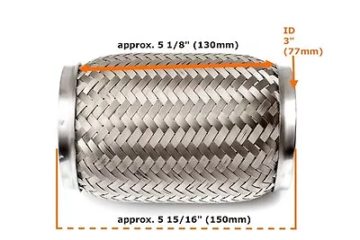 Heavy Duty Exhaust Flex Pipe Stainless Steel Double Braided 5.91  X 5.12  X 3  • $26.95