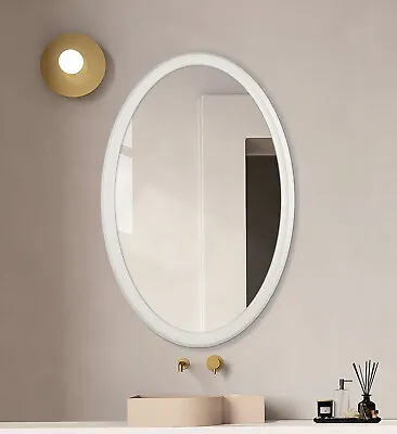 HansAlice Oval Solid Wood Vanity Mirror For Bedroom Bathroom Wall Mounted Mirror • $95.99